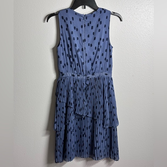 Banana Republic Women Blue Polka Dot Sleeveless Dress Chiffon size 0 - Picture 5 of 8